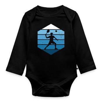 Pickleball Racquetball Racquetball Games Men - Organic Longsleeve Baby Bodysuit - black - Front