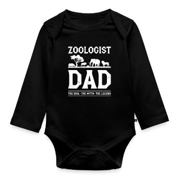 Zoologist Dad The Idol The Myth Animal Scientist - Organic Longsleeve Baby Bodysuit - black - Front