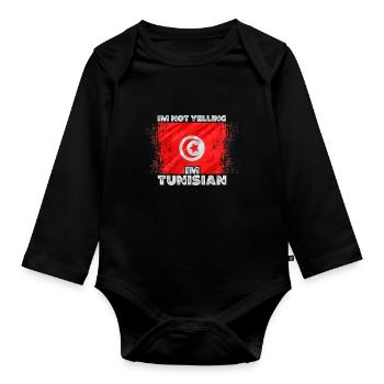 Tunisie - Body Bébé bio manches longues - noir - Devant
