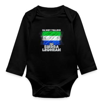 Sierra Leone - Organic Longsleeve Baby Bodysuit - black - Front