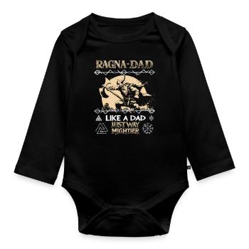 RAGNA-DAD Viking avec hache pour les pères forts - Body Bébé bio manches longues - noir - Devant