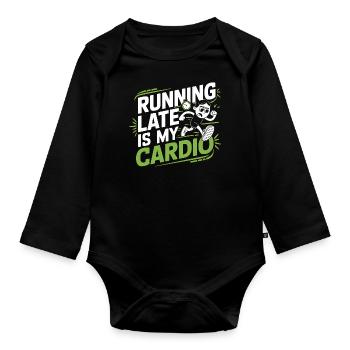 Fun design for delay, lack of time, & stre - Organic Longsleeve Baby Bodysuit - black - Front
