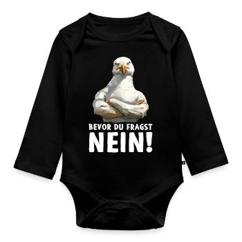 Seabird Avant que vous ne demandiez Non - Body Bébé bio manches longues - noir - Devant