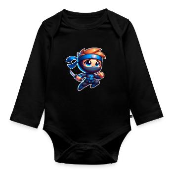 Ninja - Body Bébé bio manches longues - noir - Devant