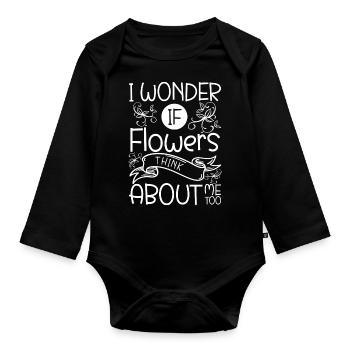 Bouquet Amour Bouquet Couple - Body Bébé bio manches longues - noir - Devant