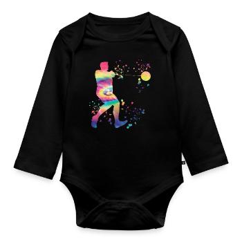 Hammerwerfer Colorsplash Hammerwerfen - Baby Bio-Langarm-Body - Schwarz - Vorne