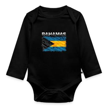 Bahamas - Organic Longsleeve Baby Bodysuit - black - Front