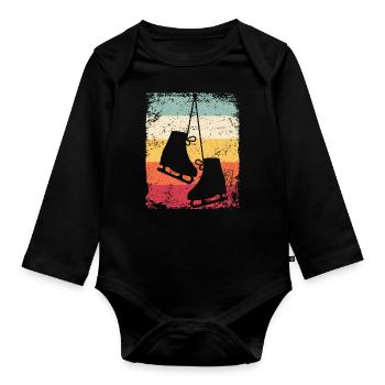 Figure Skating Figure Skating Ice Skating - Organic Longsleeve Baby Bodysuit - black - Front