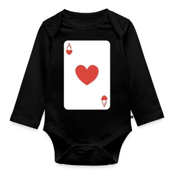 Herz-Ass - Baby Bio-Langarm-Body - Schwarz - Vorne