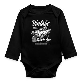 Ich bin nicht alt, ich bin ein Oldtimer, Oldtimer Jahrgang 1935 - Baby Bio-Langarm-Body - Schwarz - Vorne