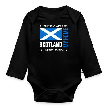 Scotland - Baby Bio-Langarm-Body - Schwarz - Vorne