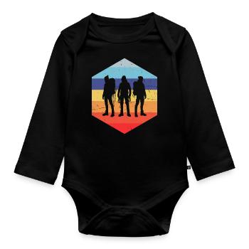 Boulder Climber Bouldering Men's Climbers - Organic Longsleeve Baby Bodysuit - black - Front