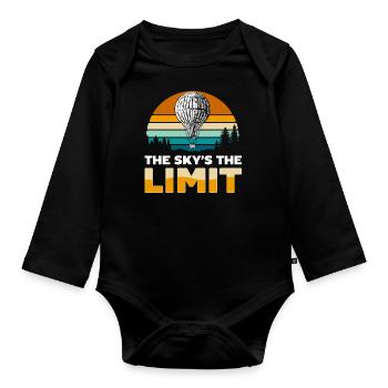 Hot Air Balloon Activity Clouds Leisure - Organic Longsleeve Baby Bodysuit - black - Front
