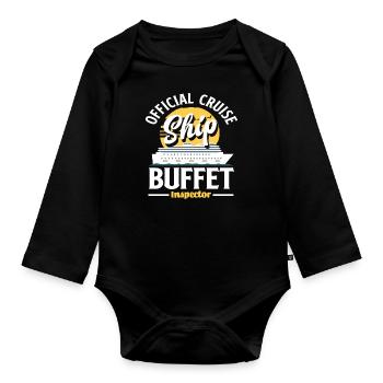 Offizieller Kreuzfahrt Schiff Buffet Inspektor - Baby Bio-Langarm-Body - Schwarz - Vorne