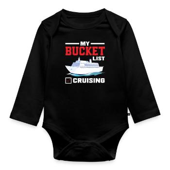 Meine Bucket List Kreuzfahrt - Baby Bio-Langarm-Body - Schwarz - Vorne