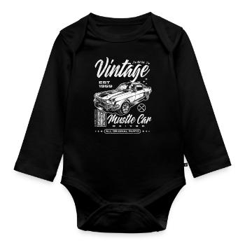 I'm Not Old I'm Classic Car Vintage Born In 1959 - Organic Longsleeve Baby Bodysuit - black - Front