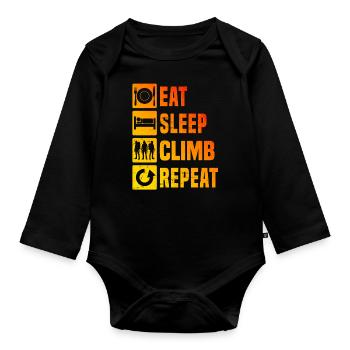 Bouldering Climber Climbing Climber Bouldering - Organic Longsleeve Baby Bodysuit - black - Front