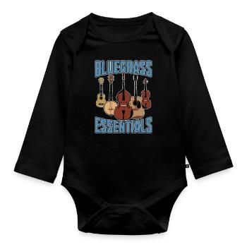 Bluegrass Essentials Instrument à cordes Amateur de musique - Body Bébé bio manches longues - noir - Devant