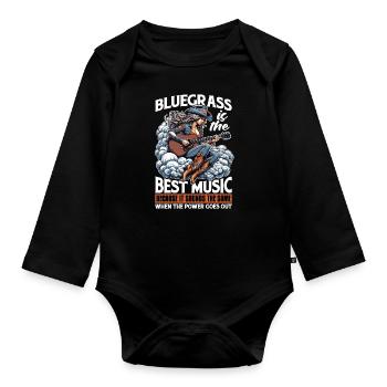 Le bluegrass est la meilleure musique Aime la musique country - Body Bébé bio manches longues - noir - Devant