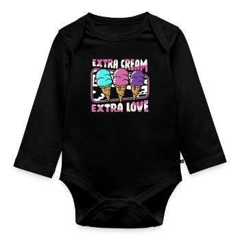 Extra Cream Extra Love Maker Gelato Frozen - Body Bébé bio manches longues - noir - Devant