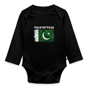 Pakistan - Baby Bio-Langarm-Body - Schwarz - Vorne