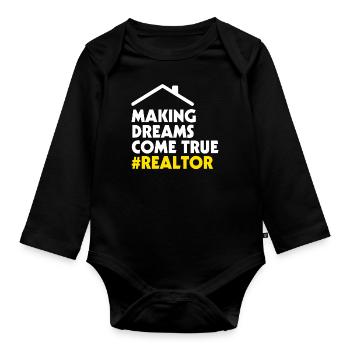 Agent immobilier Agent immobilier Cadeau - Body Bébé bio manches longues - noir - Devant