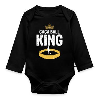 Beanspruchen Sie Ihren Titel Als Gaga-ball-könig - Baby Bio-Langarm-Body - Schwarz - Vorne