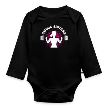 Swole Sisters Funny Couples Workout Swole Sisters - Body Bébé bio manches longues - noir - Devant