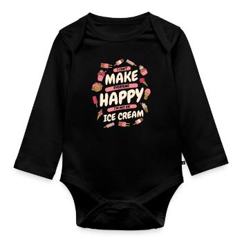 Kann nicht jeden glücklich machen Hersteller Gelato Lover Eis - Baby Bio-Langarm-Body - Schwarz - Vorne