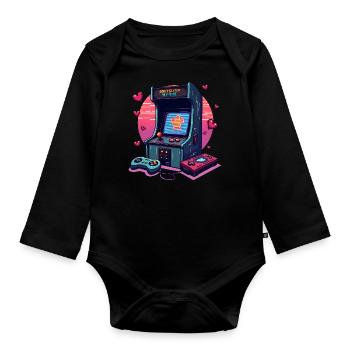 Don’t Glitch my Vibe - Jeux de machines à sous - Body Bébé bio manches longues - noir - Devant