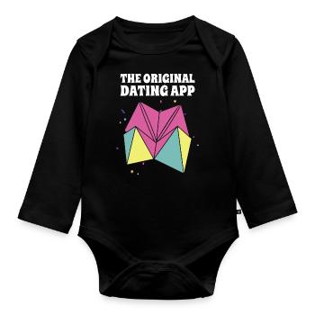 90s 90s Retro Gift - Organic Longsleeve Baby Bodysuit - black - Front