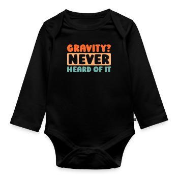 Paramotor Gleitschirmfliegen - Baby Bio-Langarm-Body - Schwarz - Vorne