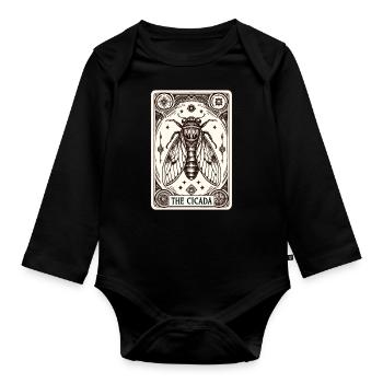 Entstehung der Zikaden-Tarotkarte - Baby Bio-Langarm-Body - Schwarz - Vorne