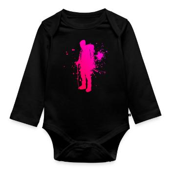 Kletterer Klettern Herren Climber Bouldern - Baby Bio-Langarm-Body - Schwarz - Vorne