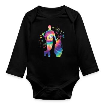 Golfer Colorsplash Golf miniature pour enfants - Body Bébé bio manches longues - noir - Devant