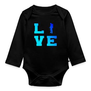 Bouldering Bouldering Climber Bouldering Climbing - Organic Longsleeve Baby Bodysuit - black - Front