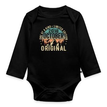 Octobre 2018 Cadeau d’anniversaire - Octobre 2018 - Body Bébé bio manches longues - noir - Devant