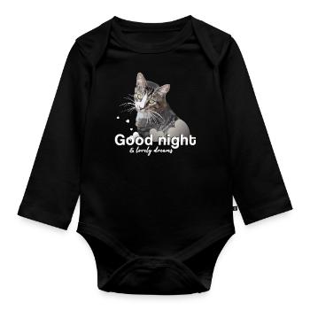 Chemise de sommeil bonne nuit bonne nuit - Body Bébé bio manches longues - noir - Devant