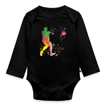 Hammerwerfer Colorsplash Hammerwerfen - Baby Bio-Langarm-Body - Schwarz - Vorne