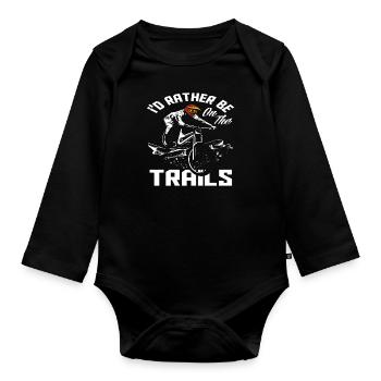Je préfère être sur les sentiers - Body Bébé bio manches longues - noir - Devant