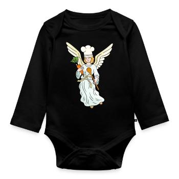 Angel Cook Heavenly Cooking Cook Cooks Cooking Coast - Organic Longsleeve Baby Bodysuit - black - Front