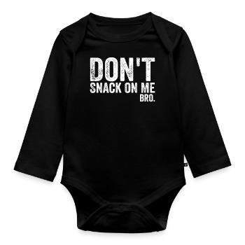 Don't Snack on Me Humor & Funny Cat Lover - Body Bébé bio manches longues - noir - Devant