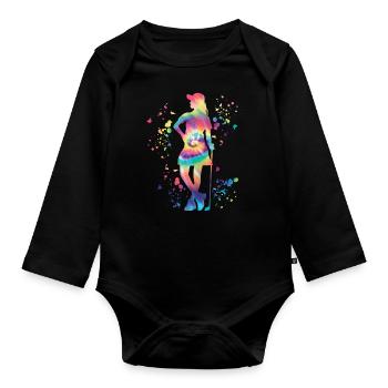 Golfer Colorsplash Golf miniature pour enfants - Body Bébé bio manches longues - noir - Devant