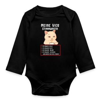 Lazy Tshirt Travail Chat Drôle Sarcasme Bureau - Body Bébé bio manches longues - noir - Devant