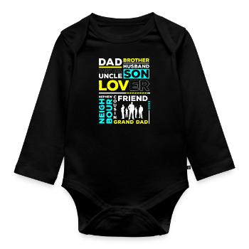 Männer Vorbild Freund Geschenk - Baby Bio-Langarm-Body - Schwarz - Vorne