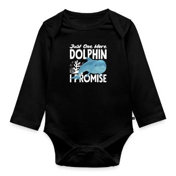 Nur Noch Ein Delfin Ich Verspreche - Baby Bio-Langarm-Body - Schwarz - Vorne