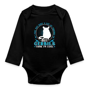 Une gerbille pense que je suis cool Gerbille rongeur - Body Bébé bio manches longues - noir - Devant