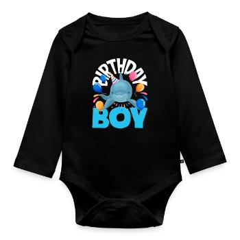 Dauphin - Enfant d’anniversaire - Body Bébé bio manches longues - noir - Devant