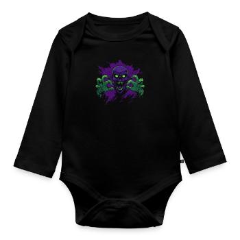 Horror Halloween Costume - Zombie with Green Hands - Organic Longsleeve Baby Bodysuit - black - Front