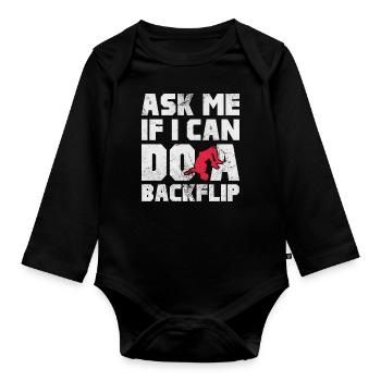 Backflip - Body Bébé bio manches longues - noir - Devant